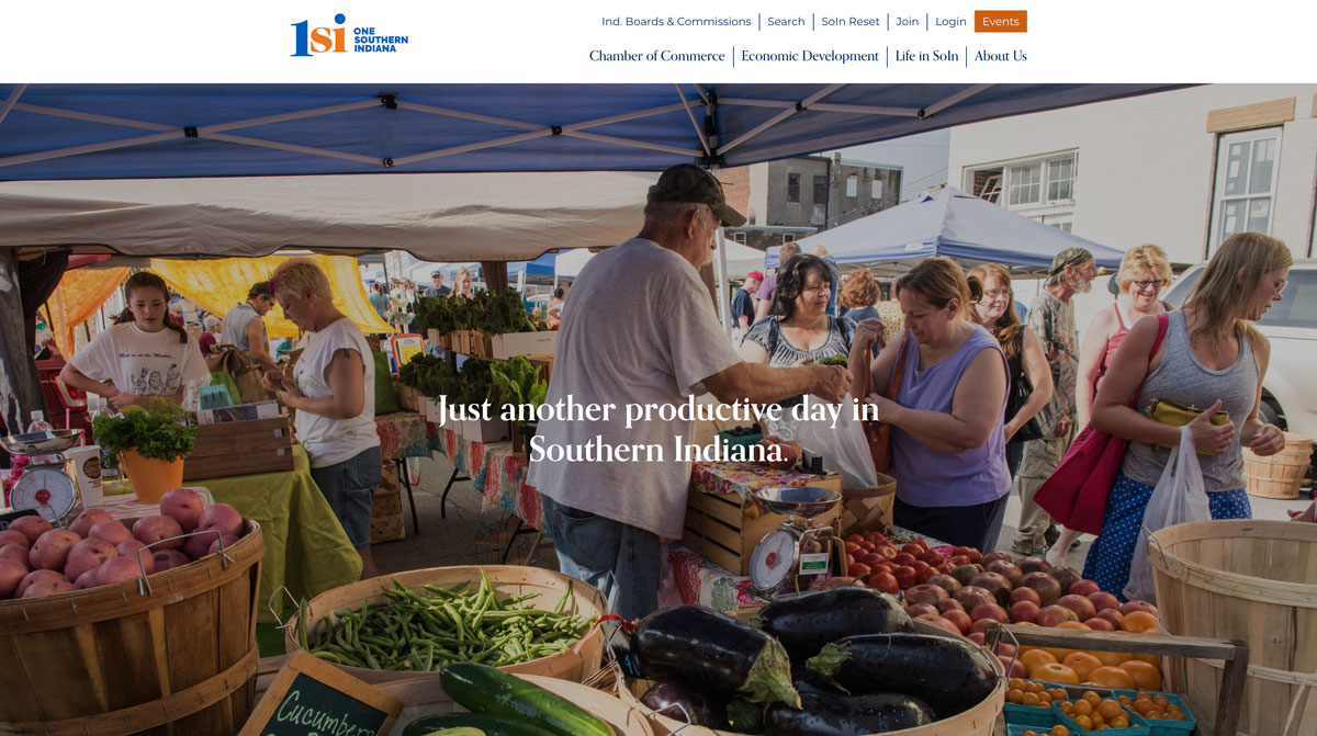 Screenshot of One Southern Indiana website.