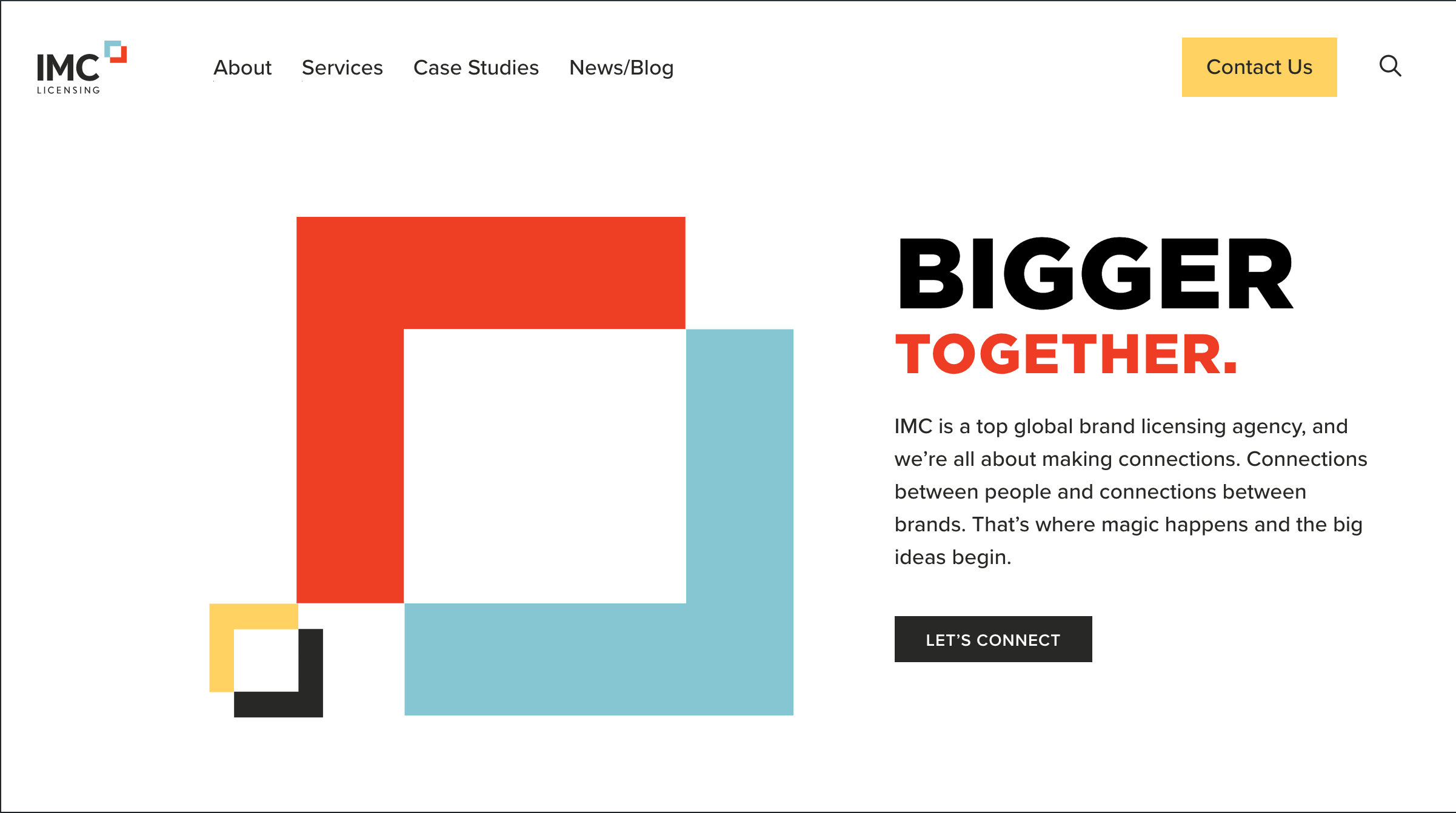 Screenshot of IMC website.