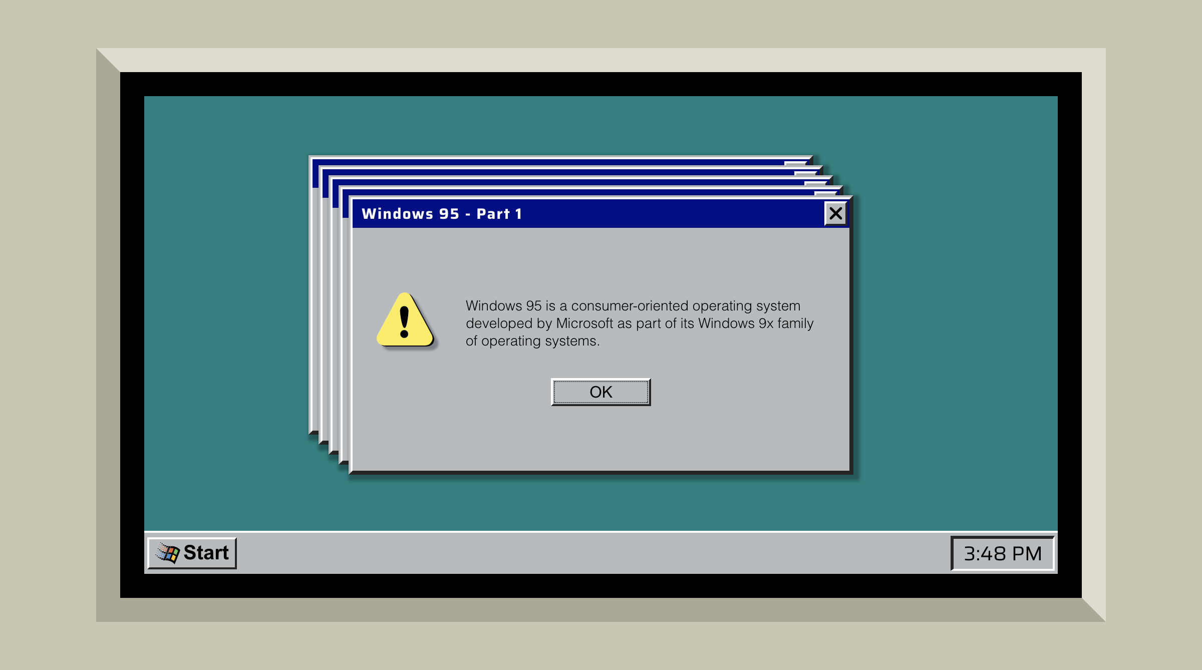 Screenshot of Windows 95 website.